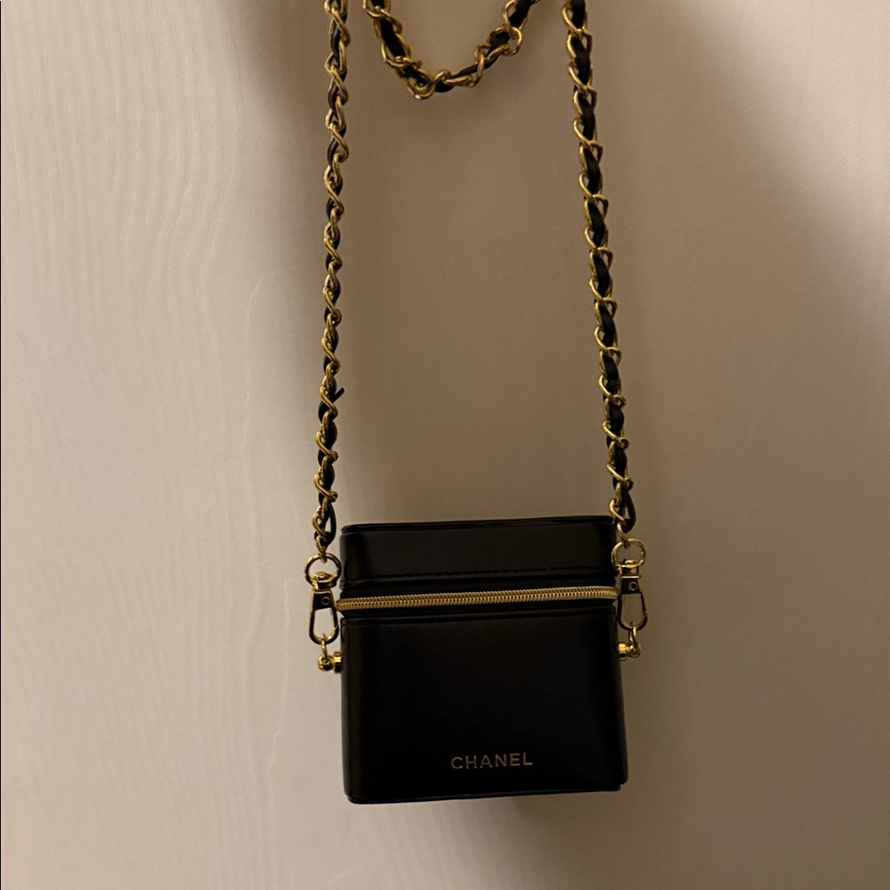 Chanel Black and Gold mini lipstick crossbody